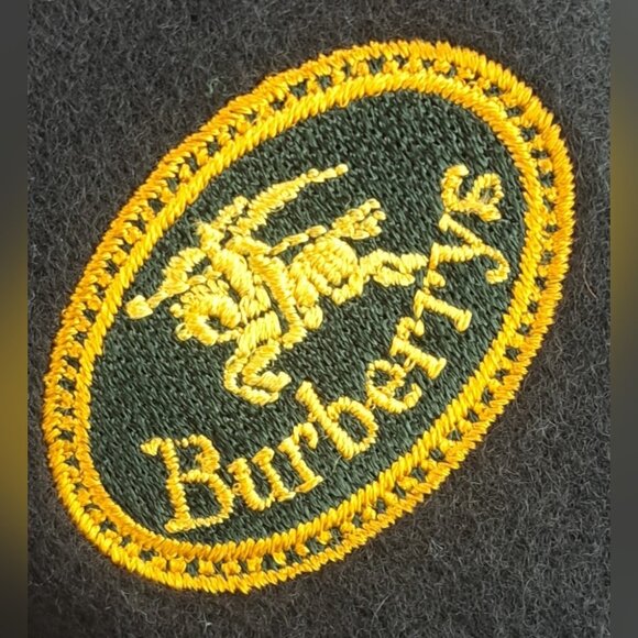 Burberry Men's Scarf Green Logo Knight Vintage Y2K 90s Lambswool England 12"x68" - Picture 2 of 15